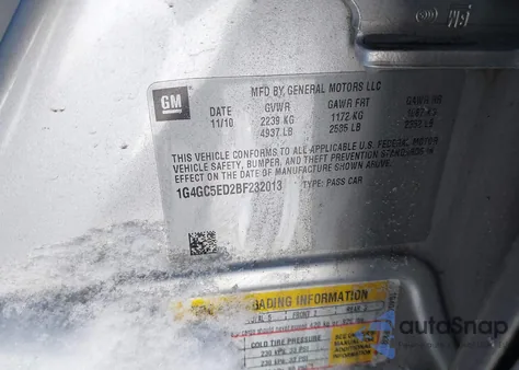 2011 Buick Lacrosse Cxl из США, поврежденный, VIN 1G4GC5ED2BF232013